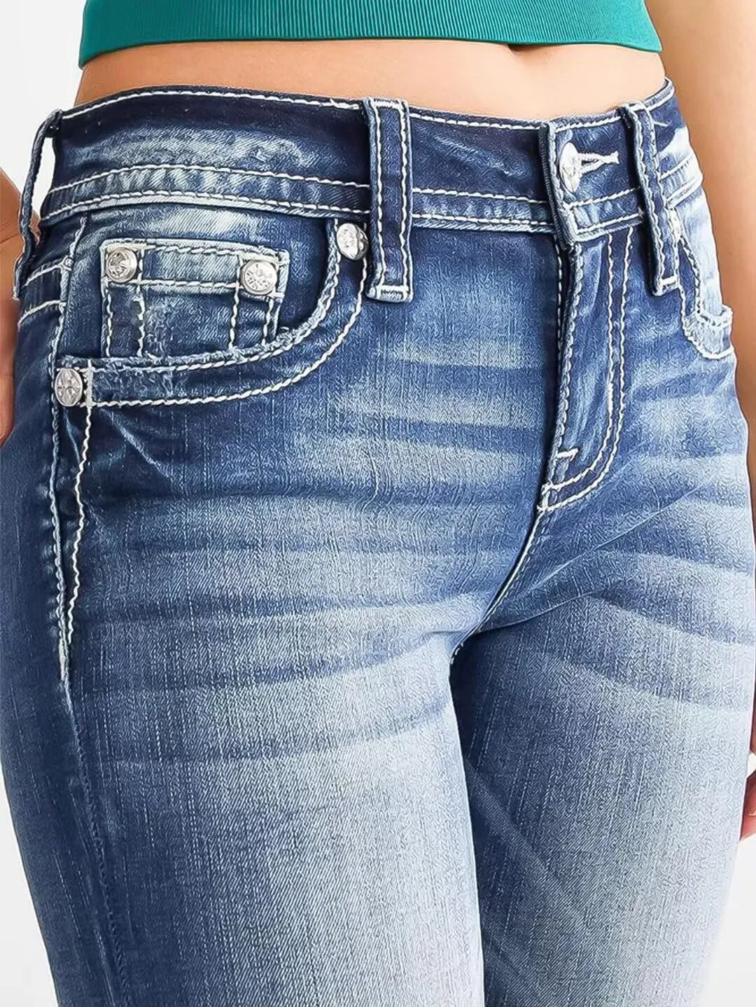 Flamingals Women's Denim Capri Jeans for Women Mid Rise Skinny Capri Pants
