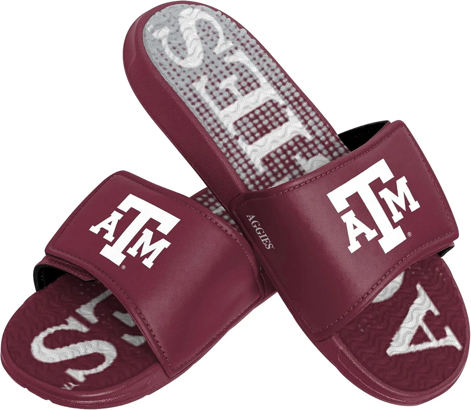 FOCO Mens Ncaa College Team Logo Athletic Sport Shower Flip Flop Gel Slides SANDAL, Gradient Wordmark, 9-10 US