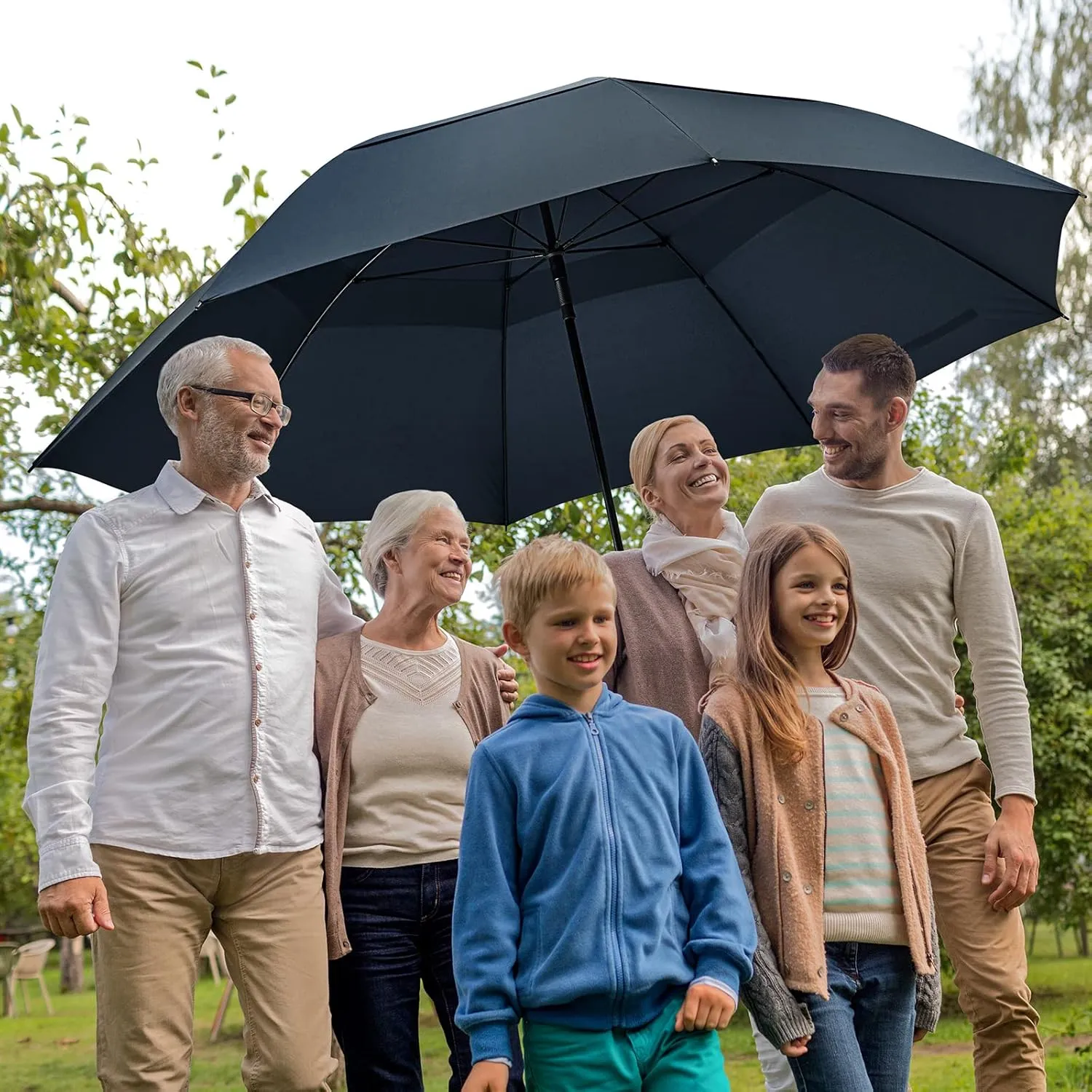 G4Free 80 Inch Huge Large Oversize Golf Umbrella Double Canopy Vented Windproof Stick Umbrellas, 6.6 Ft Heavy Duty for Outdoor Doorman Family