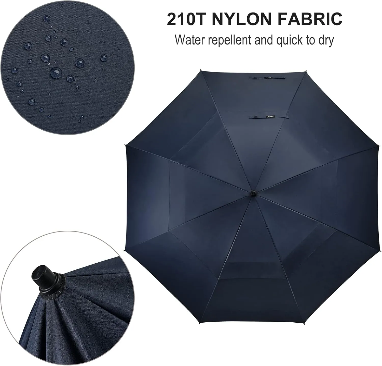 G4Free 80 Inch Huge Large Oversize Golf Umbrella Double Canopy Vented Windproof Stick Umbrellas, 6.6 Ft Heavy Duty for Outdoor Doorman Family
