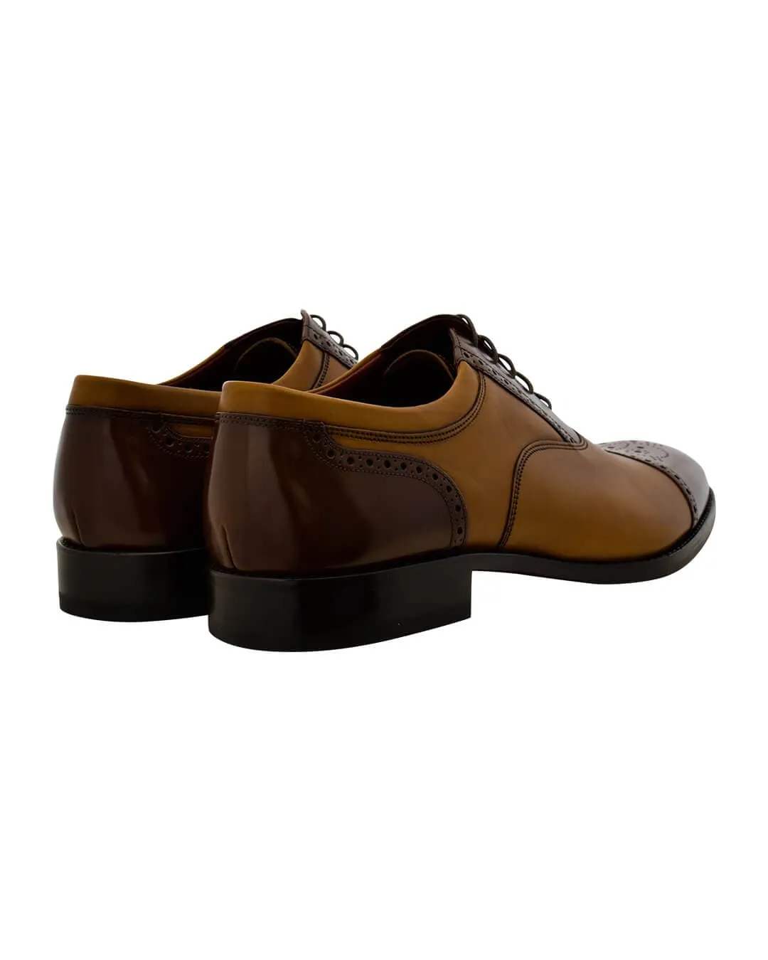 Gagliardi Two-Tone Brown & Tan Leather Oxford Shoes