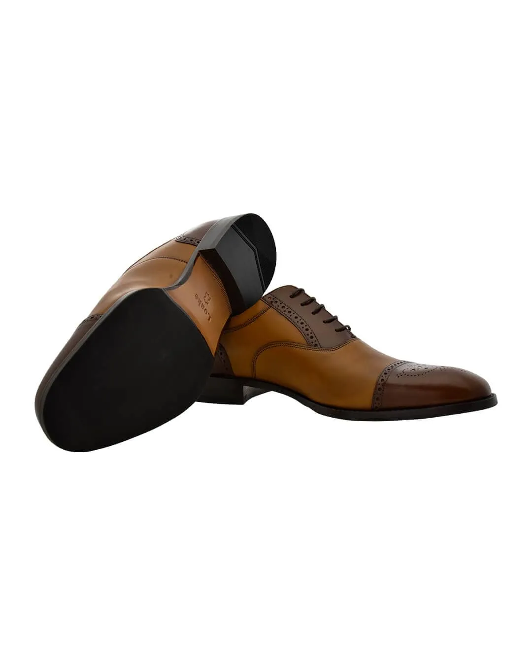 Gagliardi Two-Tone Brown & Tan Leather Oxford Shoes