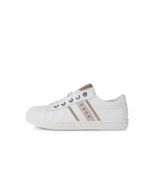 Geox  White Pink Lace Up Sneaker J16EUF
