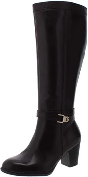Giani Bernini Womens Rozario Leather Knee-High Boots Red 7.5 Medium (B,M)