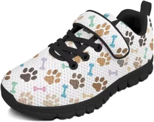Girls Boys Sports Sneakers Hook & Loop Closure with One Strap Unisex Kids Anti Slip Lightweight Shoes