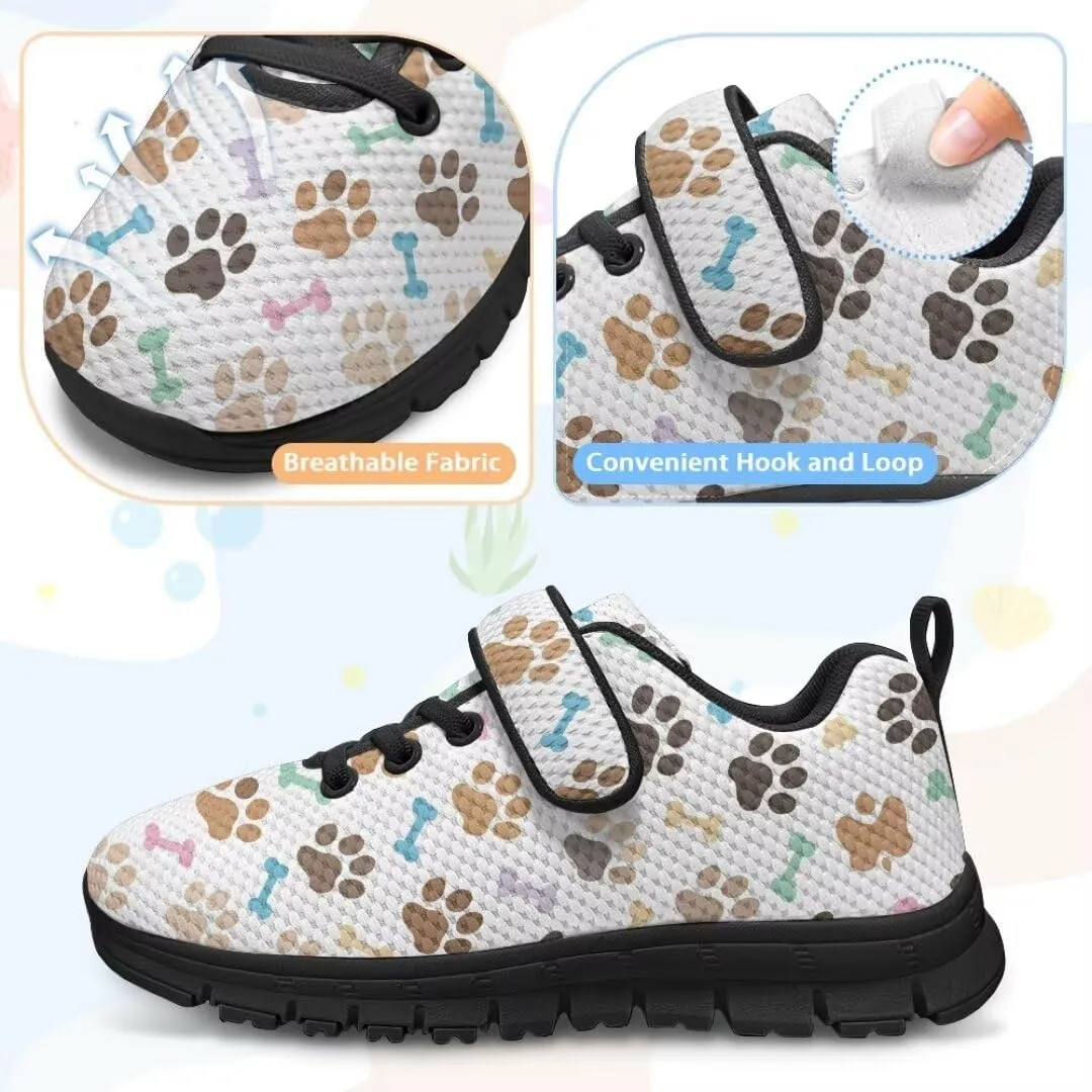 Girls Boys Sports Sneakers Hook & Loop Closure with One Strap Unisex Kids Anti Slip Lightweight Shoes