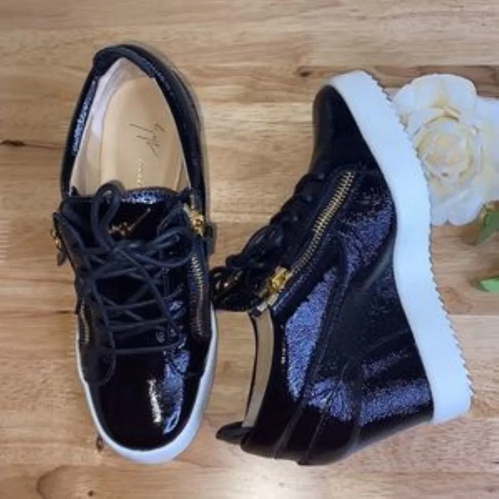 Giuseppe Zanotti Women's Zippered Wedge Sneakers-40