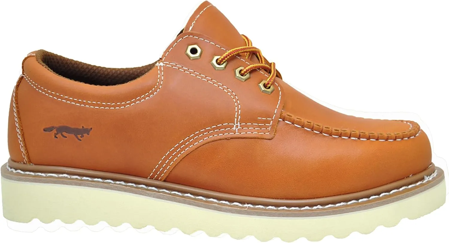Golden Fox Work Shoe 4" Moc Toe Leather Men's Oxford for Construction & Casual