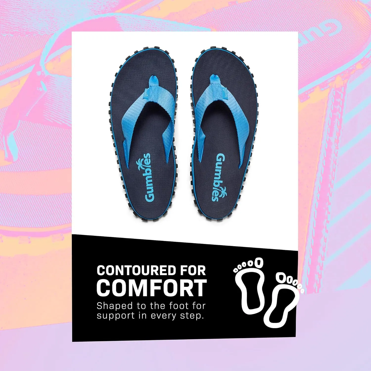 Gumbies Duckbill Unisex Waterproof Flip Flops with Supersoft Fabric Toe Post and Durable Recycled Rubber Sole - Comfort Guaranteed