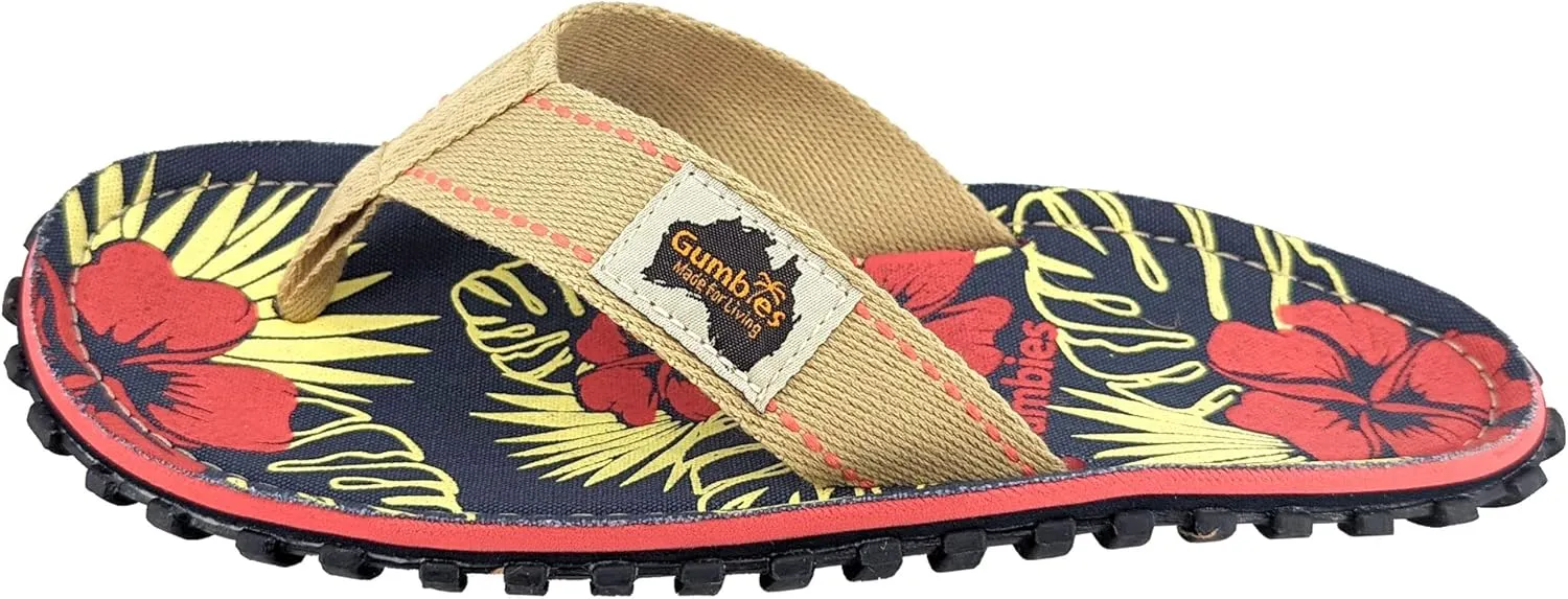 Gumbies Islander Unisex Flip Flops, with Supersoft Cotton Toe Post and Durable Recycled Rubber Sole - Comfort Guaranteed