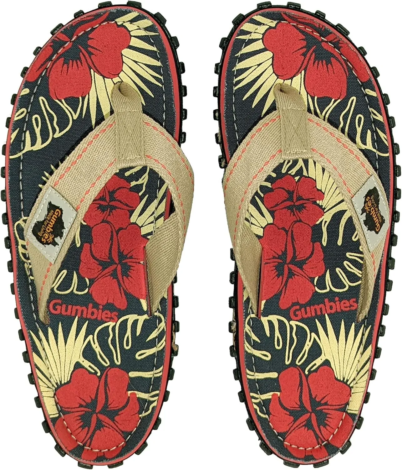 Gumbies Islander Unisex Flip Flops, with Supersoft Cotton Toe Post and Durable Recycled Rubber Sole - Comfort Guaranteed