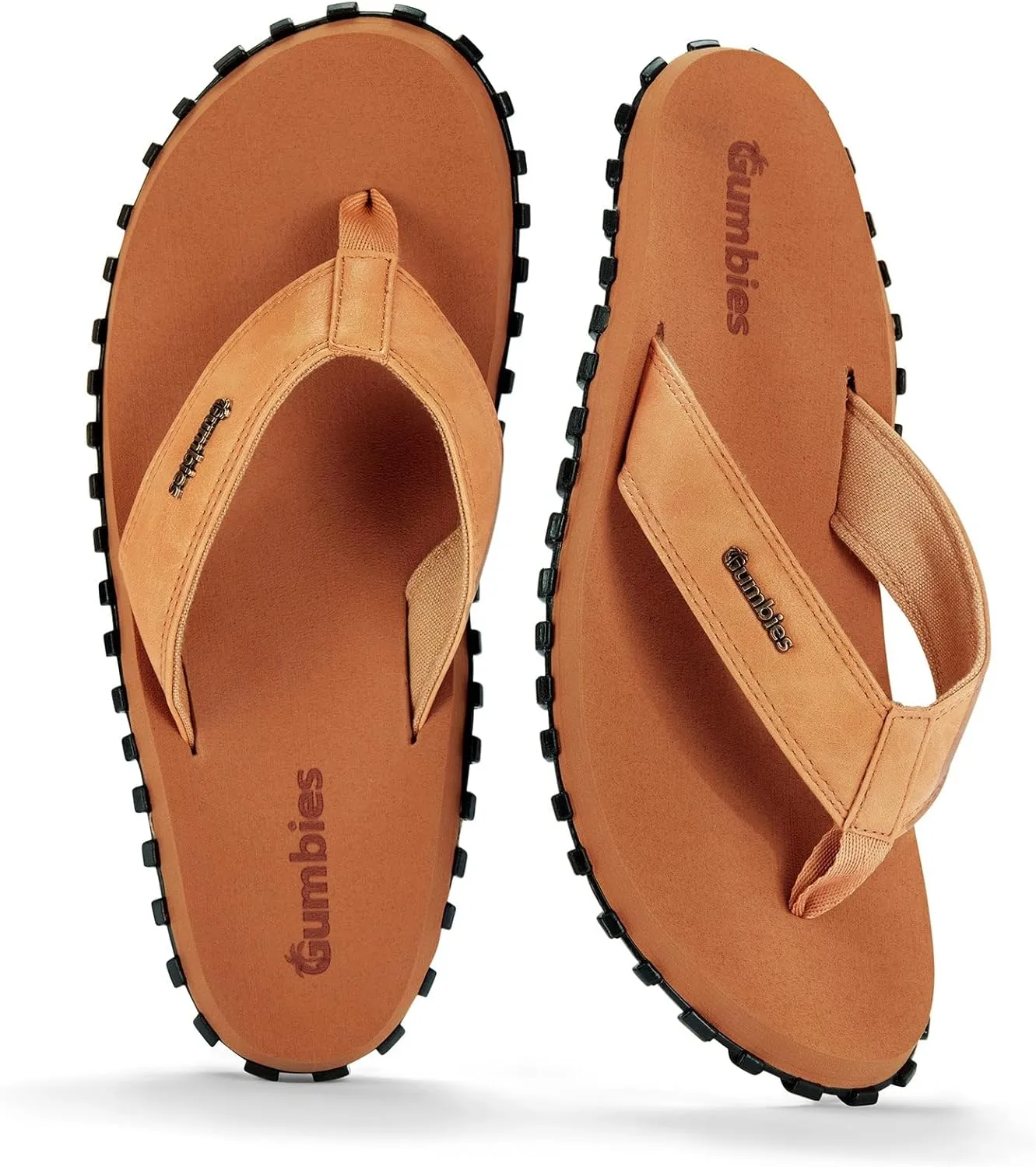 Gumbies Vegovert Unisex Flip-Flop, with Supersoft Brush EVA Footbed, Soft Cotton Backed Faux Leather Strap & Recycled Rubber Sole - Comfort Guaranteed