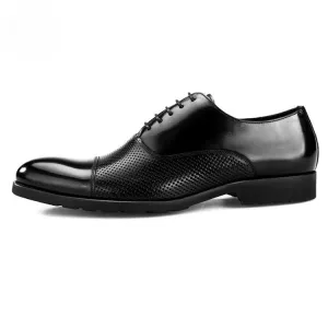 Handmade Perforated Oxford Shoes in Full Grain Cow Leather