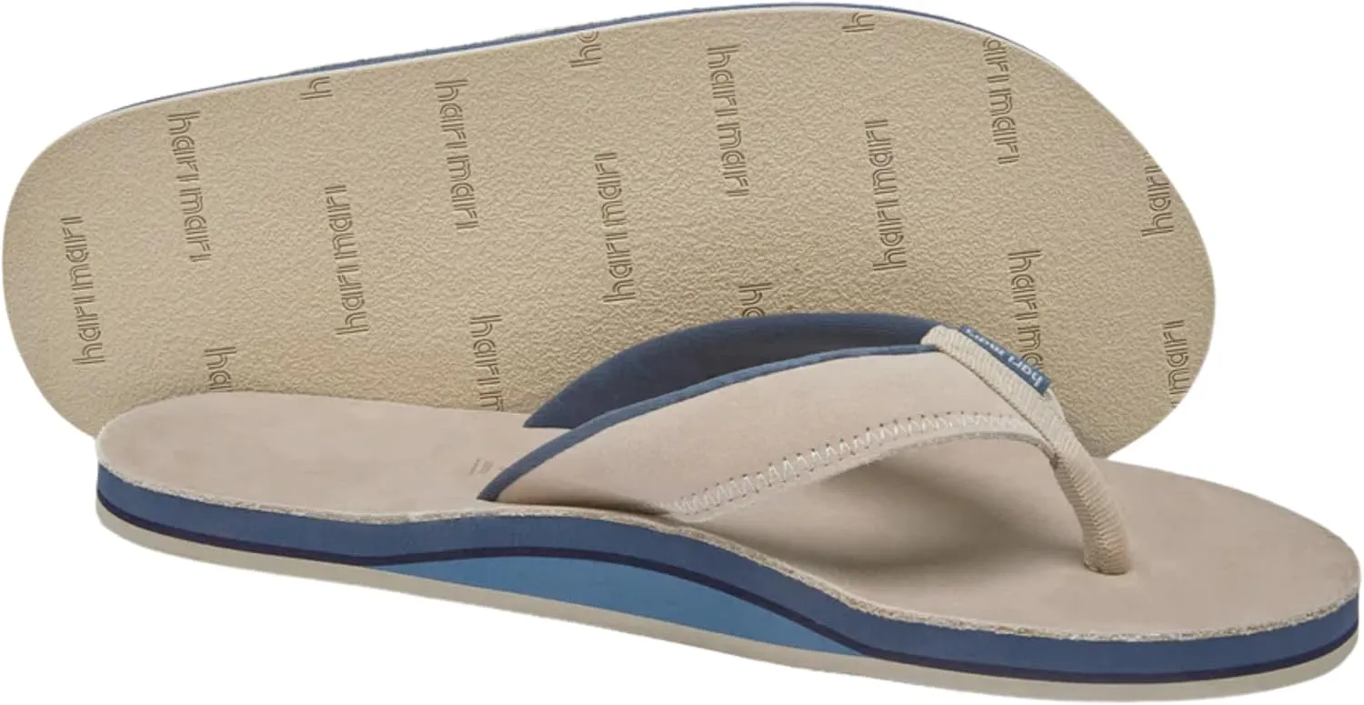 Hari Mari- Pier- Men's Classic Pebbled Nubuck Leather Flip Flop with a Zigzag Deco Strap- No Break Ins, Firm Arch Support, and Cupped Heel