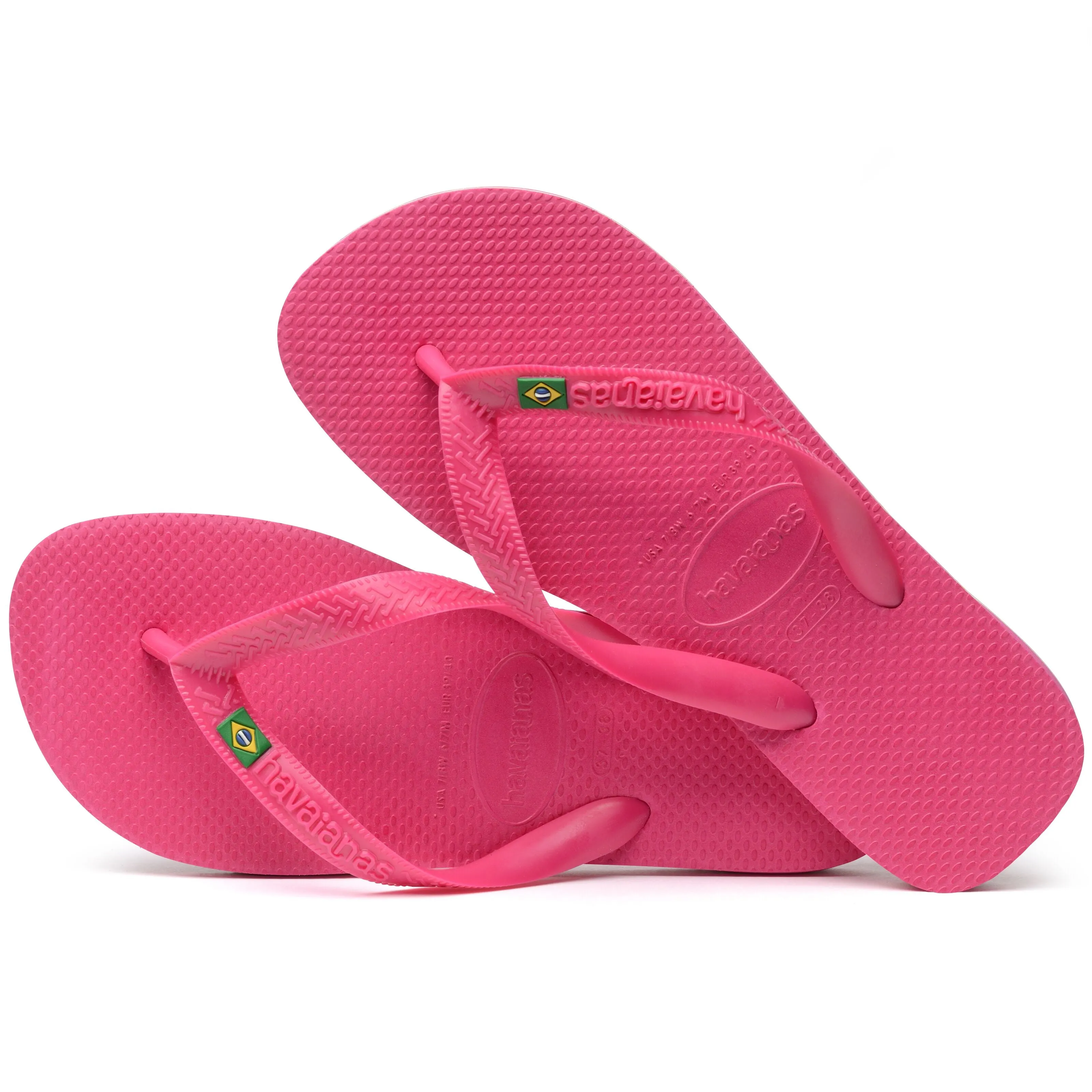 Havaianas Brasil Logo Mens Flip Flops - Pink Eletric