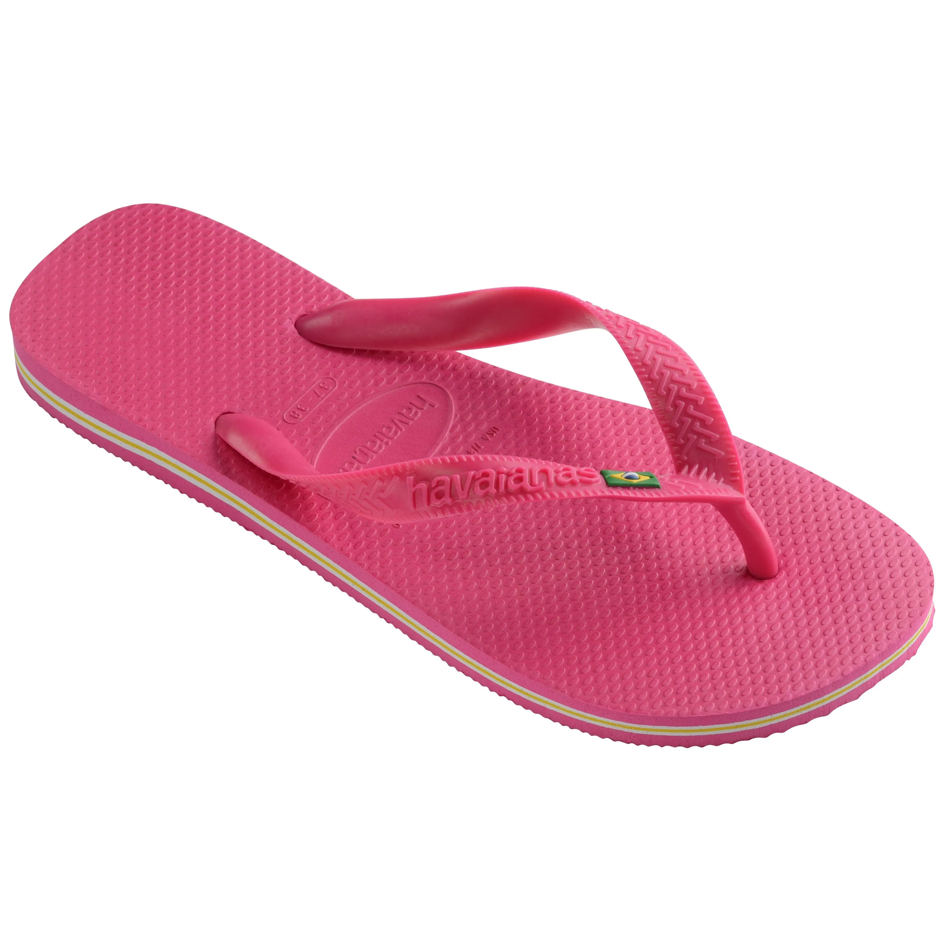 Havaianas Brasil Logo Mens Flip Flops - Pink Eletric