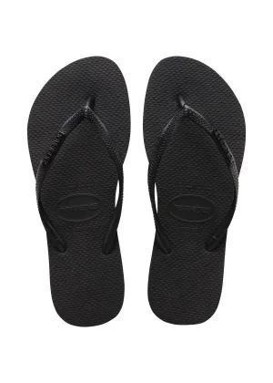 Havaianas Womens Slim Logo Black Metallic - (SLIMLOGOMETALLIC) - HV38 - F