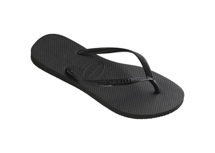 Havaianas Womens Slim Logo Black Metallic - (SLIMLOGOMETALLIC) - HV38 - F