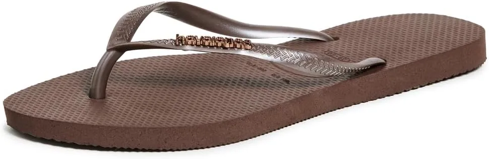 Havaianas Women's Slim Logo Metallic Flip Flops