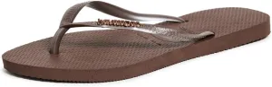 Havaianas Women's Slim Logo Metallic Flip Flops