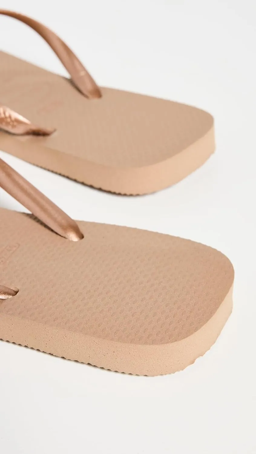 Havaianas Women's Slim Square Logo Pop Up Flip Flops