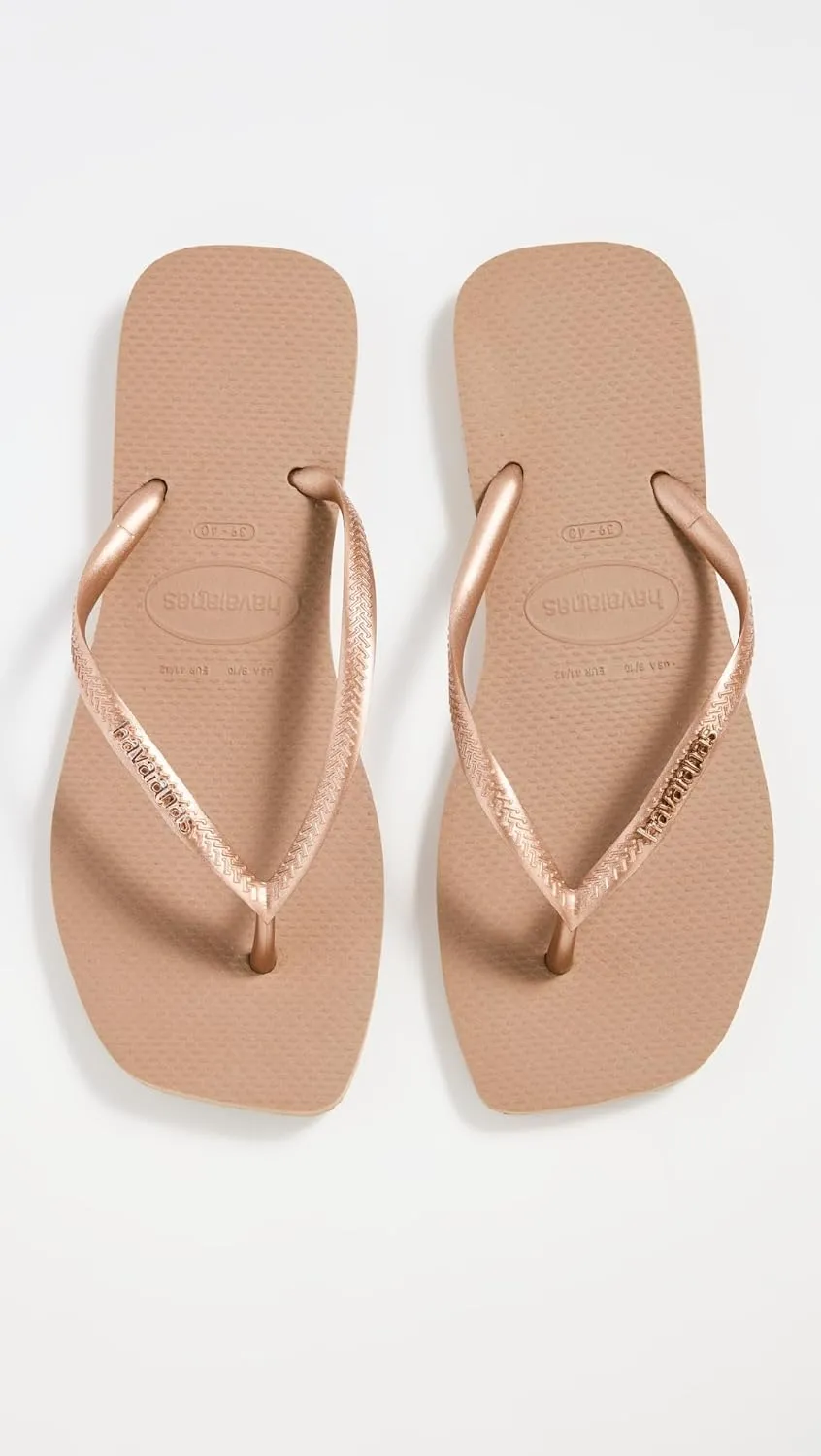 Havaianas Women's Slim Square Logo Pop Up Flip Flops