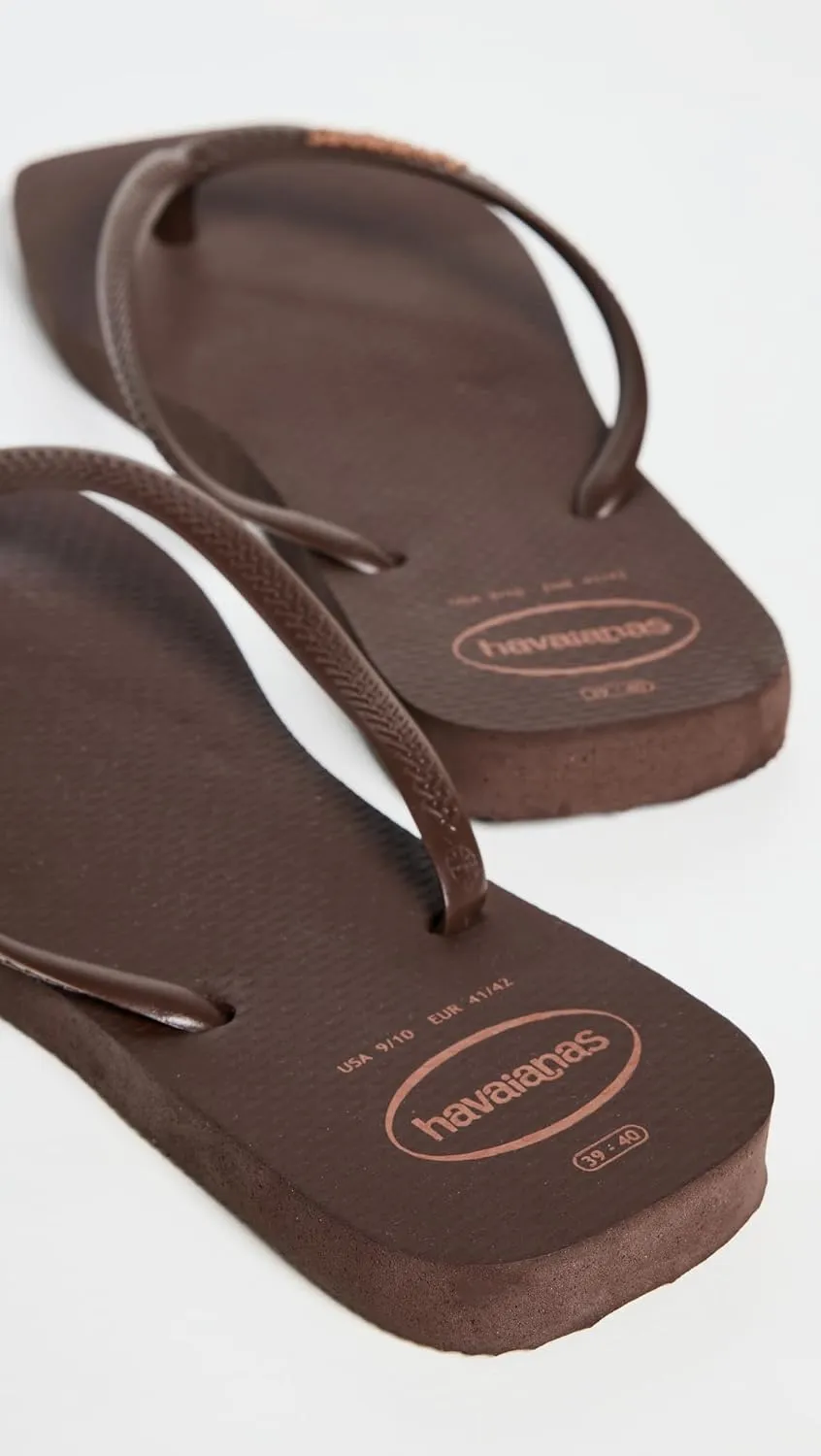 Havaianas Women's Slim Square Logo Pop Up Flip Flops