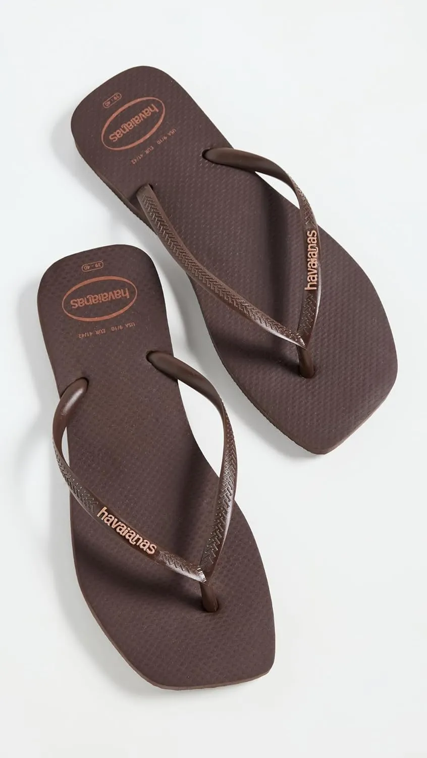 Havaianas Women's Slim Square Logo Pop Up Flip Flops