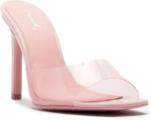 Highlight-55 Transparent Mules Square Open Toe Sexy Stiletto High Heels for Women (10, Pink, Numeric_10)