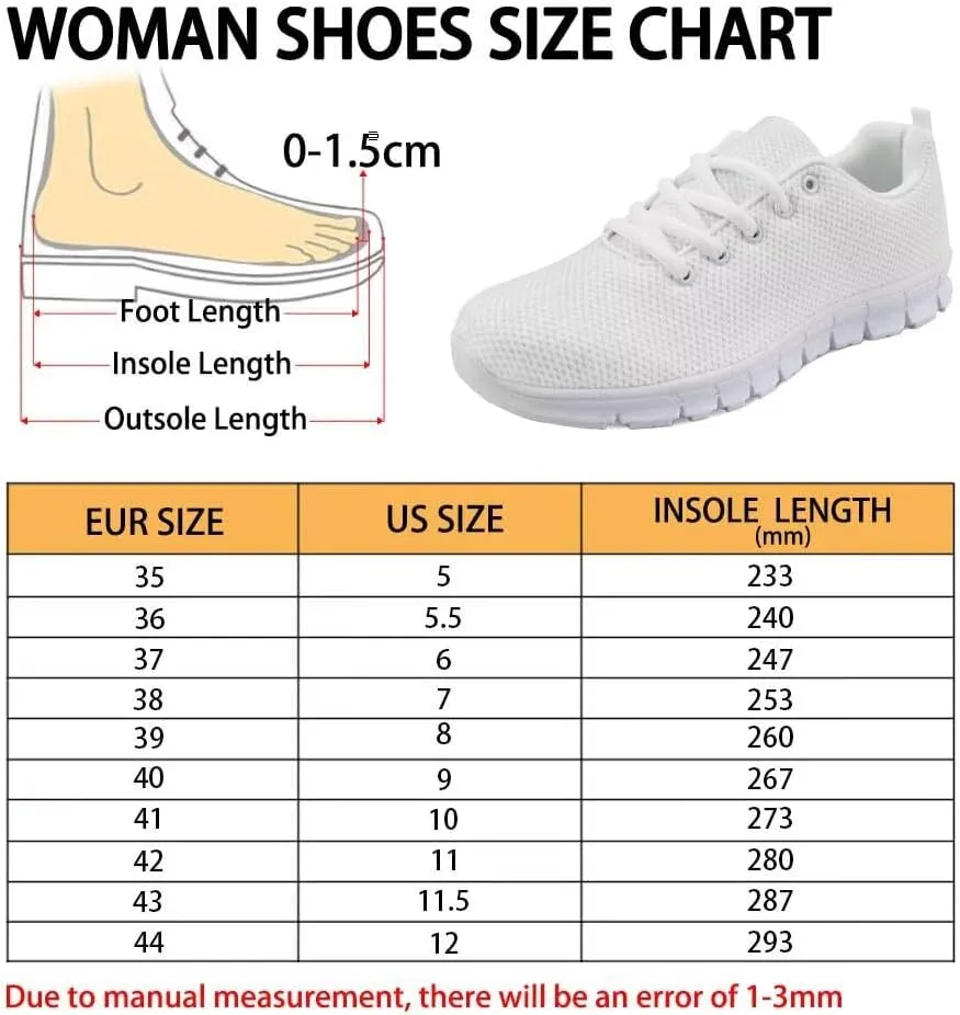 HUGS IDEA Women's Road Running Shoes Nurse Pattern Lightweight Sport Sneakers