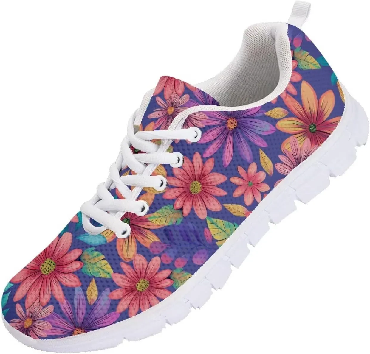 HUGS IDEA Women's Road Running Shoes Nurse Pattern Lightweight Sport Sneakers