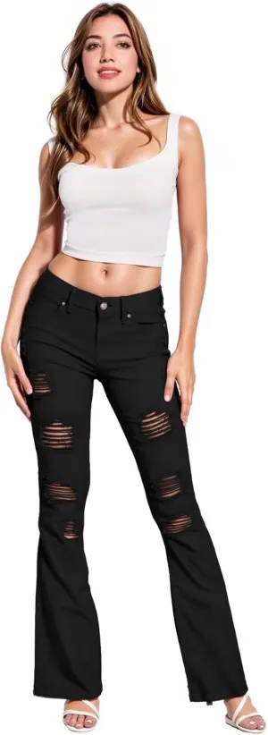 Hybrid & Company Women's Slim Boot Cut Stretch Pants