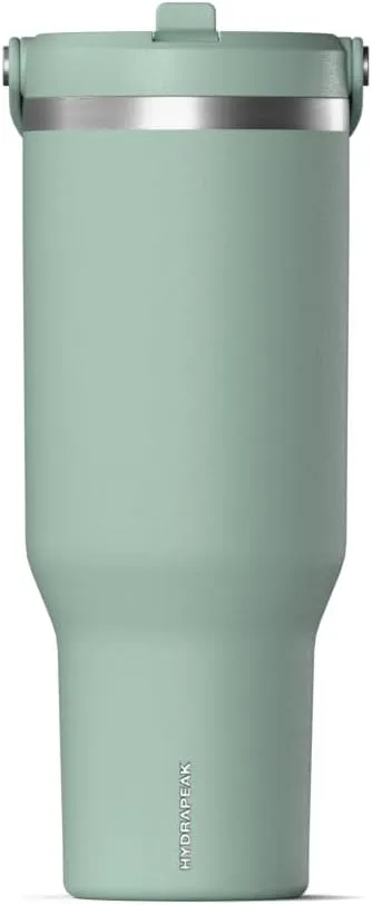 Hydrapeak Nomad 40 oz Tumbler with Handle and Straw Lid, Leakproof, Double Insulated, 40oz Cup Stainless Steel (Seafoam)