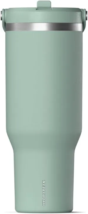 Hydrapeak Nomad 40 oz Tumbler with Handle and Straw Lid, Leakproof, Double Insulated, 40oz Cup Stainless Steel (Seafoam)