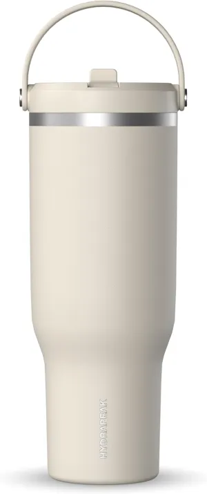 Hydrapeak Nomad 40 oz Tumbler with Handle and Straw Lid, Leakproof, Double Insulated, 40oz Cup Stainless Steel (Stone)