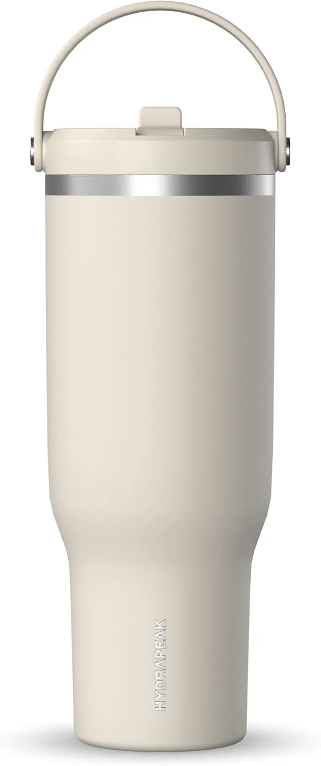 Hydrapeak Nomad 40 oz Tumbler with Handle and Straw Lid, Leakproof, Double Insulated, 40oz Cup Stainless Steel (Stone)