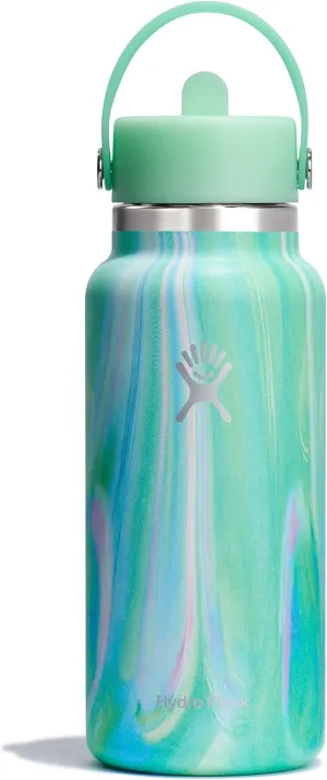 Hydro Flask Water Bottle - Insulated Stainless Steel - Wide Straw Lid, Non Spill, Leakproof in 32 Oz Jelly Green