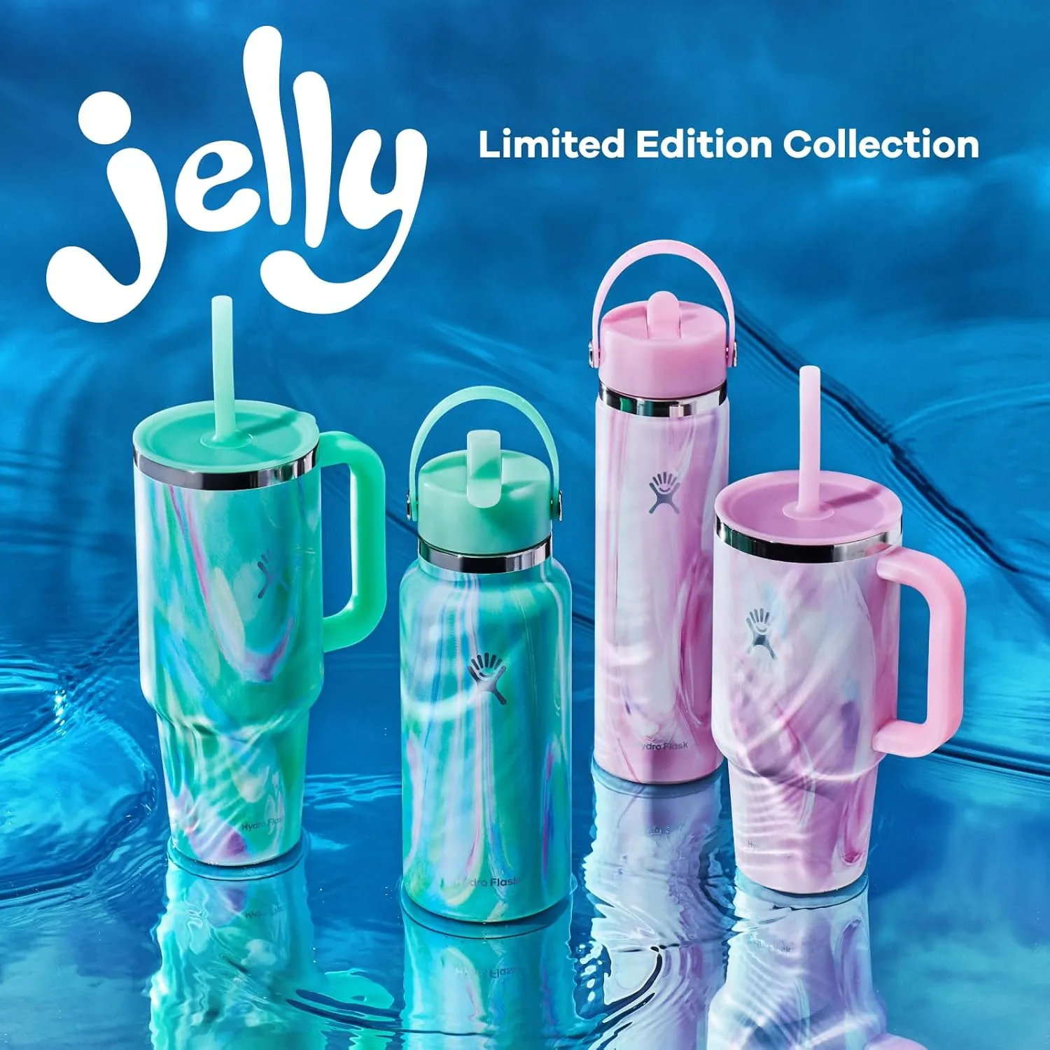 Hydro Flask Water Bottle - Insulated Stainless Steel - Wide Straw Lid, Non Spill, Leakproof in 32 Oz Jelly Green