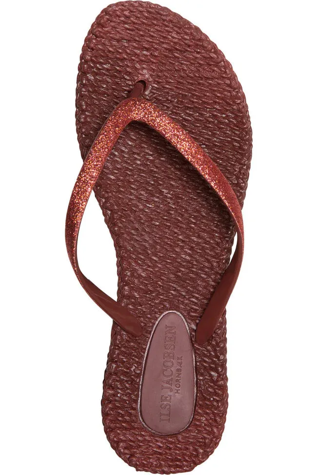 Ilse Jacobsen Wine Glitter Flip Flop