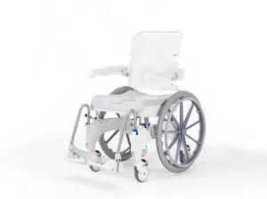 Invacare OCEANERGOSP Aquatec Ocean Ergo Rolling Shower Wheelchair with Self-Propelled Wheel and Commode