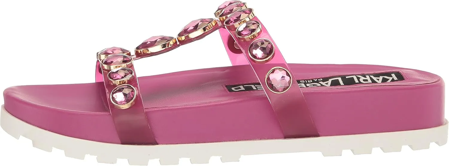 KARL LAGERFELD womens Belinda Jeweled Platform Sandal