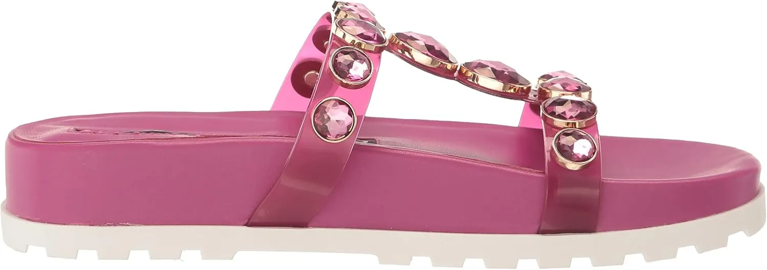 KARL LAGERFELD womens Belinda Jeweled Platform Sandal