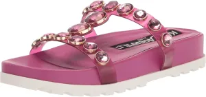 KARL LAGERFELD womens Belinda Jeweled Platform Sandal