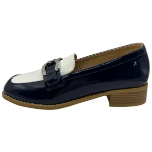 Kate Appleby Navy & Cream Patent Loafers