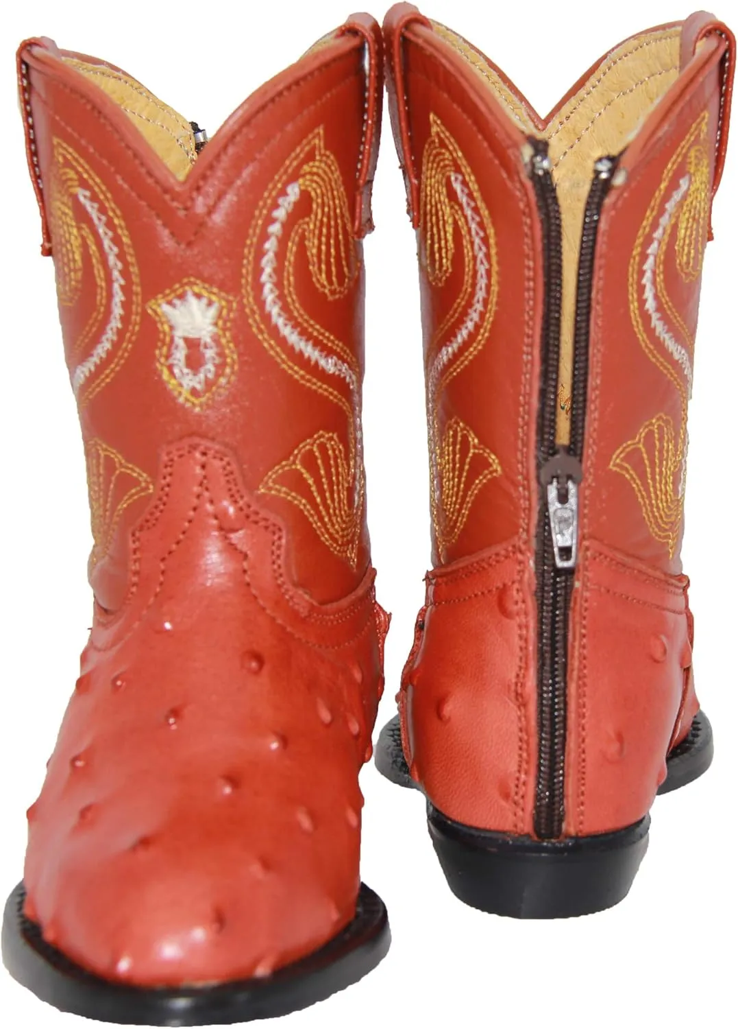 Kids Cowboy Boot Infant Toddler Ostrich Print Western Boot