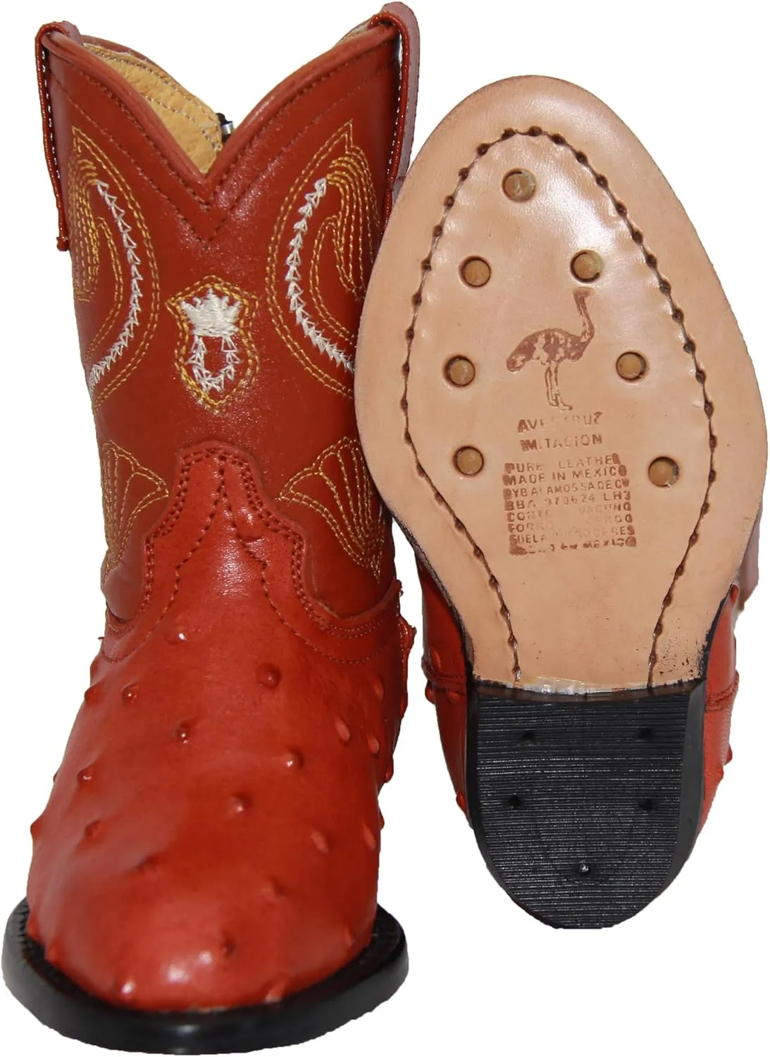 Kids Cowboy Boot Infant Toddler Ostrich Print Western Boot
