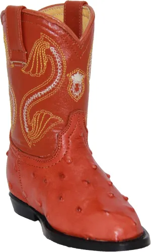 Kids Cowboy Boot Infant Toddler Ostrich Print Western Boot