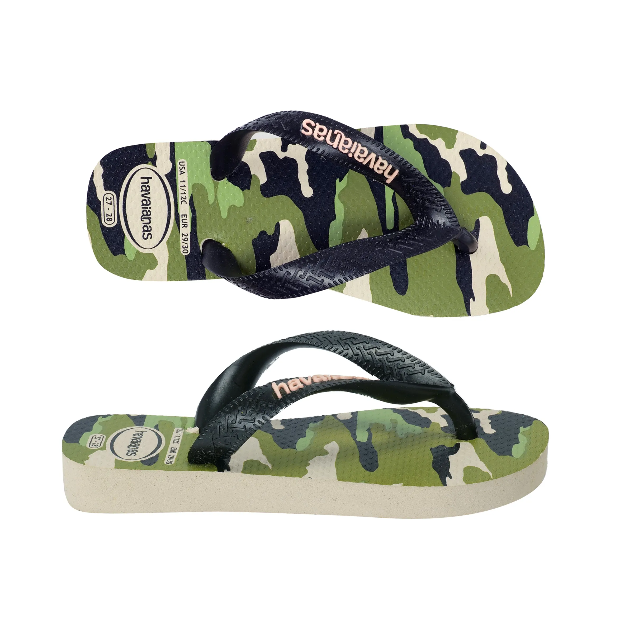 Kids Top Camu Flip Flops Beige/Black