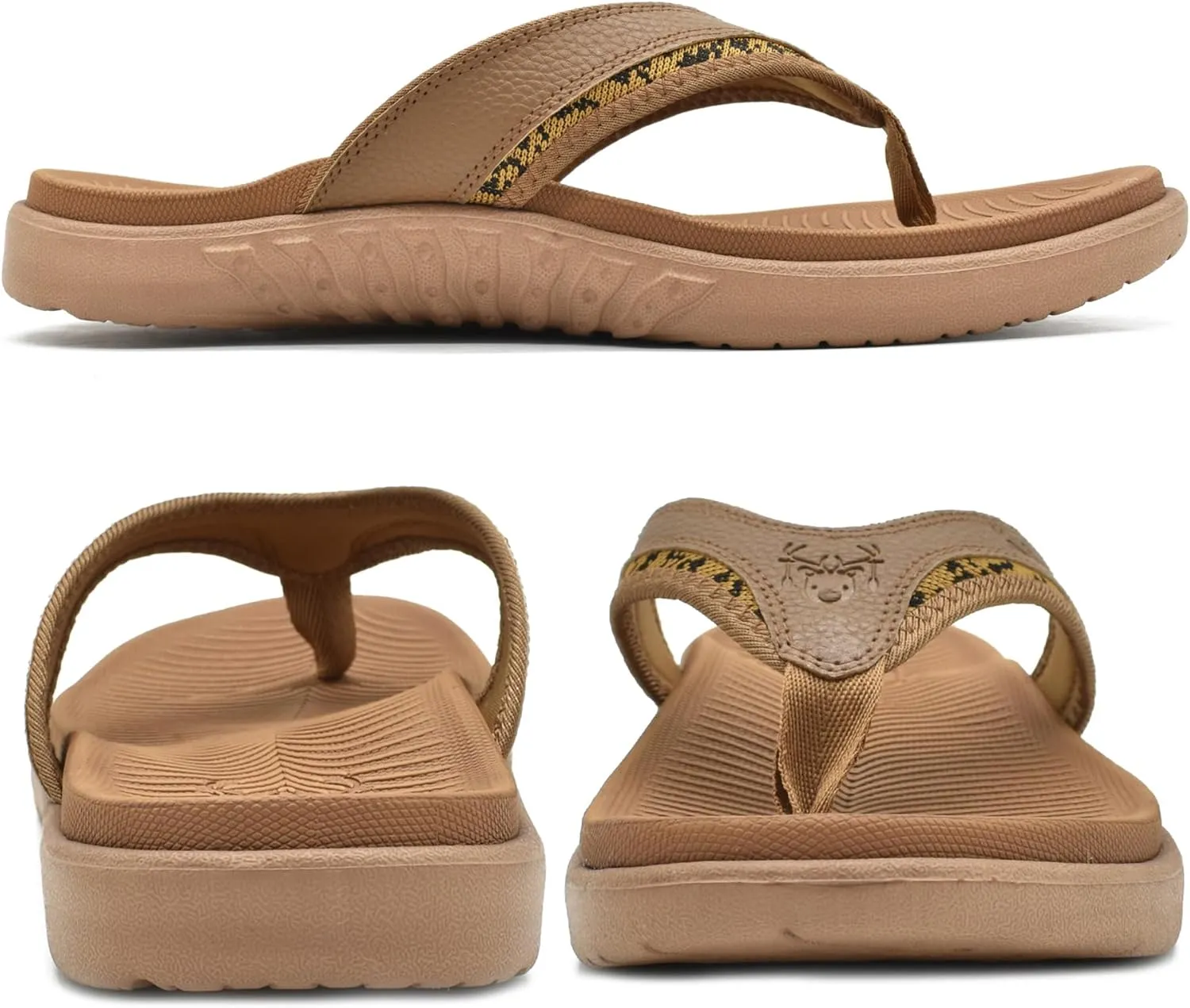 KuaiLu Mens Sport Flip Flops Comfort Orthotic Thong Sandals with Plantar Fasciitis Arch Support Outdoor Summer Beach Size 7~15
