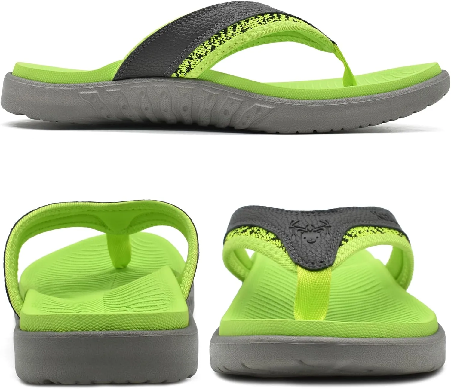 KuaiLu Mens Sport Flip Flops Comfort Orthotic Thong Sandals with Plantar Fasciitis Arch Support Outdoor Summer Beach Size 7~15